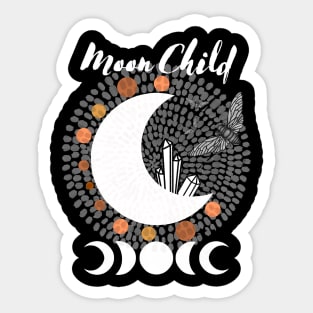 Moonchild Crystals and Moths Sticker